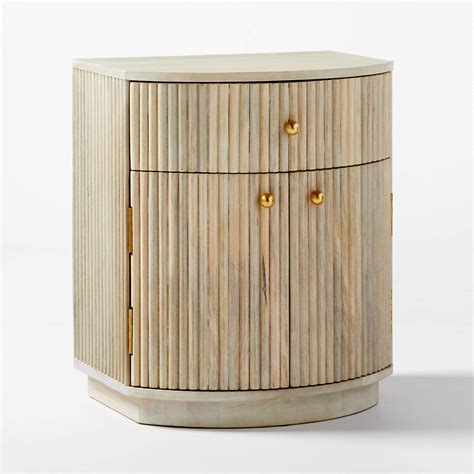 Cameo White Wash Curved Nightstand + Reviews | CB2 in 2021 | Nightstand, White wash, Wood nightstand