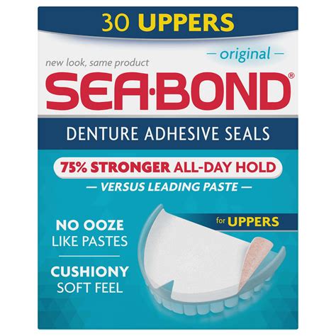 2 Boxes of Sea Bond Secure Denture Adhesive Seals for Upper Dentures ...