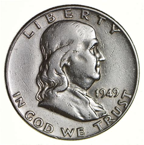 Higher Grade - 1949 - RARE Franklin Half Dollar 90% SIlver Coin ...