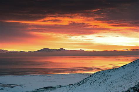 Antelope Island sunset Photograph by Bryan Carter - Fine Art America