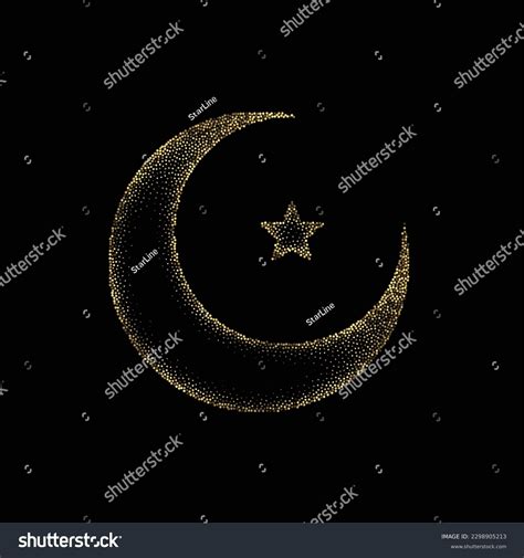 Golden Sparkle Crescent Symbol Islamic Background Stock Vector (Royalty Free) 2298905213 ...