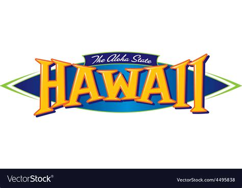 Hawaii the aloha state Royalty Free Vector Image