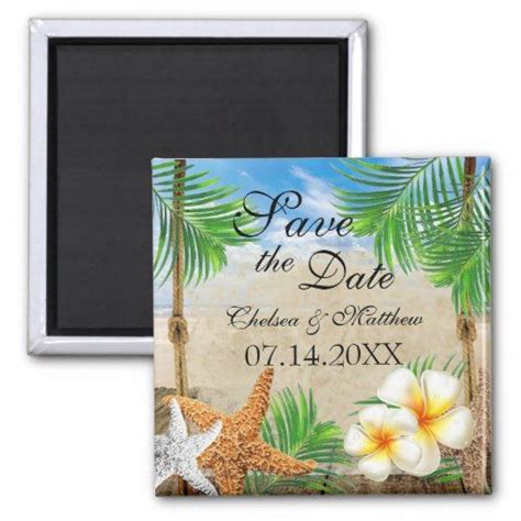 Tropical Beach Wedding Magnet | Tropical beach wedding, Wedding magnet, Save the date magnets