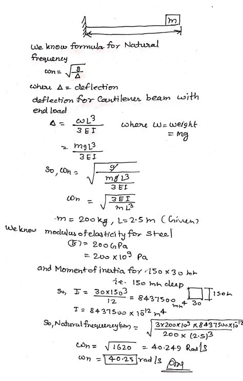 [Solved] 3. Cantilever with end mass system Find the natural frequency of... | Course Hero