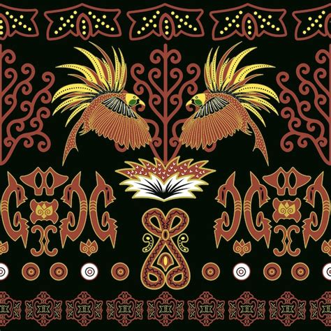 Premium Vector | Ethnic batik papua bird pattern 096