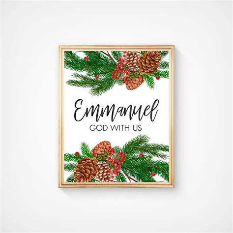 Emmanuel God With Us Bible Verse Print Christmas Quote | Etsy