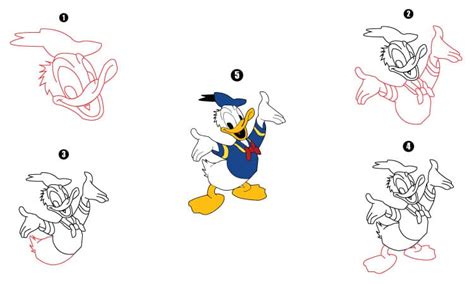 Donald Duck Drawing - A Step By Step Guide - Cool Drawing Idea