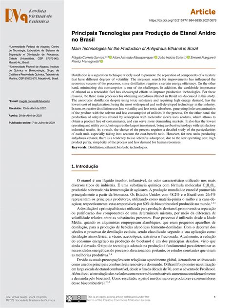 (PDF) Main Technologies for the Production of Anhydrous Ethanol in Brazil