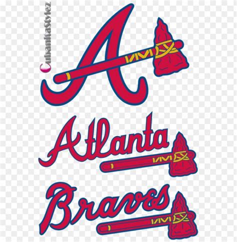 the atlanta braves logo is shown in red, white and blue letters with baseball bats on them