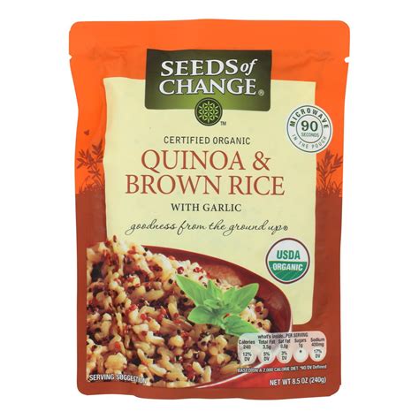 Seeds of Change Organic Quinoa and Brown Rice with Garlic - Case of 12 - 8.5 oz. - Walmart.com