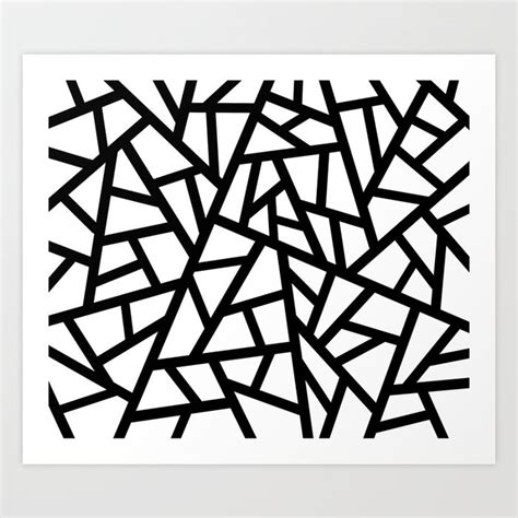 Abstract geometric pattern - black and white. Art Print by K.S ART ...