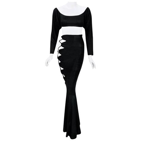 Vintage 1987 Cher Witches of Eastwick Movie-Worn Alaia Lace Up Skirt and Crop Top at 1stDibs ...