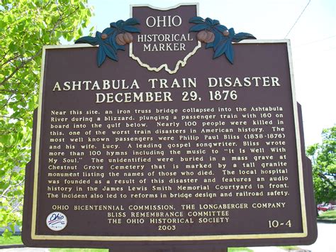 Ashtabula, Ohio Train Disaster Dec 29, 1876. Near this site, an iron ...