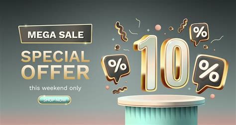 Premium Vector | Save offer 10 off sale banner Sign board promotion Vector illustration