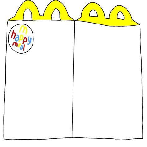 a paper bag with mcdonald's happy meal written on the front and bottom side