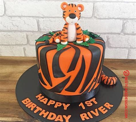 50 Tiger Cake Design (Cake Idea) - February 2020 | Tiger cake, Cool cake designs, Boy birthday cake