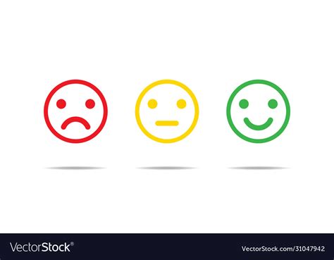 Emoji reaction isolated icons red yellow green Vector Image