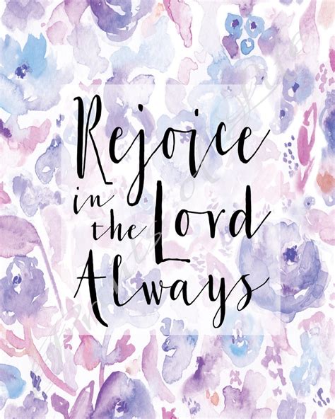 Bible verse print. Rejoice in the Lord Always. Philippians | Etsy