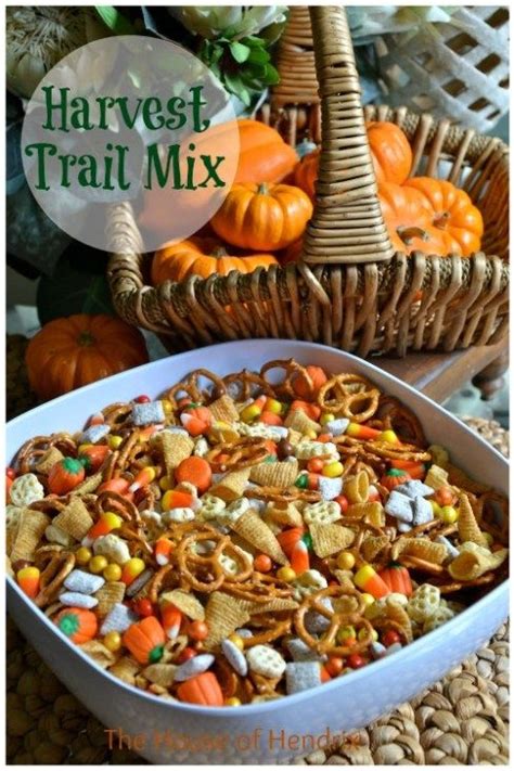 Harvest Hash - Halloween Trail Mix - The House of Hendrix | Halloween food for party, Fall ...