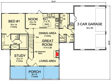 Four Bedroom Country House Plan - 52271WM | Architectural Designs - House Plans