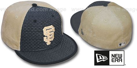 San Francisco SF Giants WEAVE-N-CORD Fitted Hat - black-tan