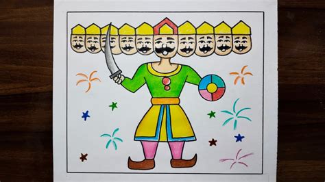 How to Draw Ravan Step By Step / Ravan Drawing / Dusshera Drawing / Easy Ravan Drawing/ Ravan ...