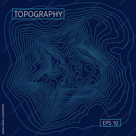 Brochure, poster, advertising design. Vector contour topographic map background. Topography and ...