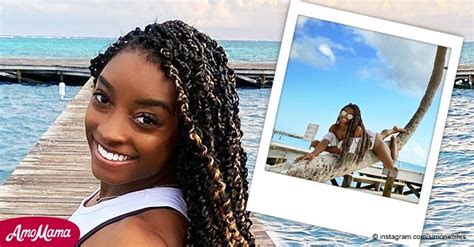 Simone Biles Poses on Coconut Tree in Photo Taken during Her Belize ...