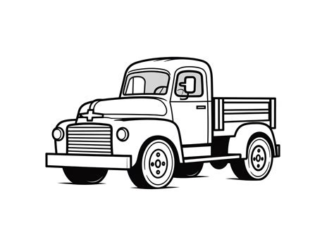 Vintage Truck Coloring - Coloring Page