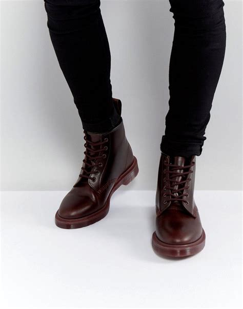 Dr Martens 101 BR 6 Eye Color Block Boots - Red | Boots, Sneakers men ...