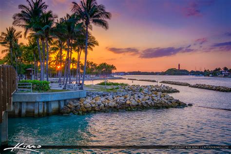 Jupiter Beach Park Sunset at Dubois along the Inlet | Royal Stock Photo