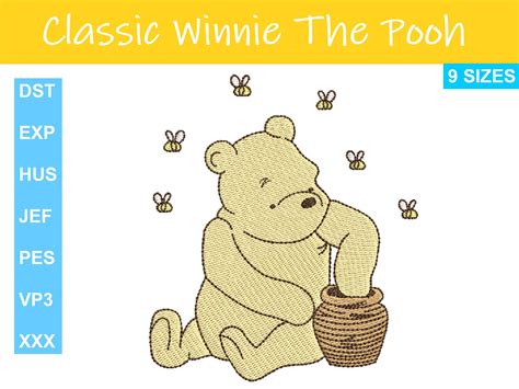 Classic Winnie the Pooh Embroidery Design Files - Etsy