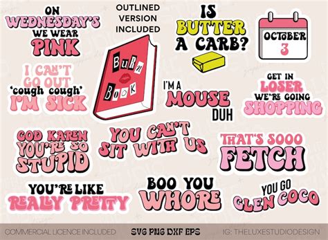 Mean Girls SVG Bundle Svg Mean Girls Clip Art Mean Girls - Etsy Hong Kong