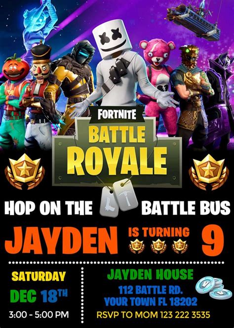 Fortnite Birthday Invitation | Awesome Invite