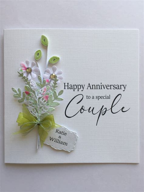 Personalized Anniversary, Happy Anniversary, Anniversary Cards, Floral Fabric, Fabric Flowers ...