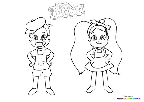 Diana and Roma smiling - Coloring Pages for kids