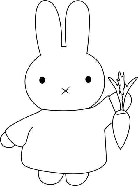 Miffy Holding Carrot Coloring Page - Free Printable Coloring Pages for Kids