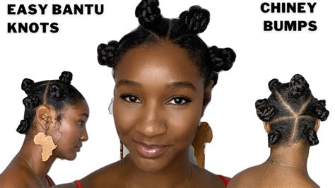 How to do easy Bantu Knots (CHINEY BUMPS) on 4a natural hair | TUTORIAL ...