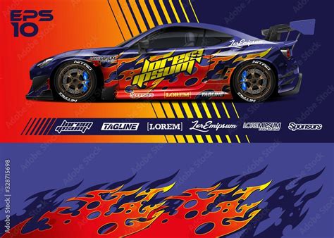 Race car graphic livery design. Abstract sport racing background for ...