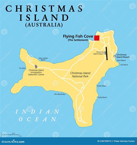 Christmas Island, External Territory of Australia, Political Map Stock ...