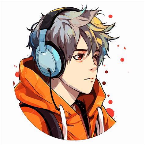 Anime Boy With Headphones Drawing