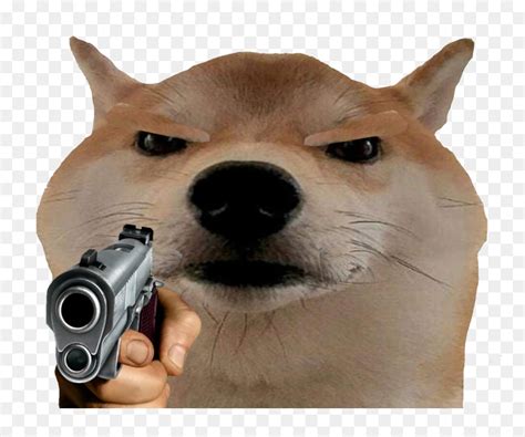 Shiba Inu Vertebrate Mammal Canidae Dog Head Snout - Dog With Gun Meme, HD Png Download - vhv