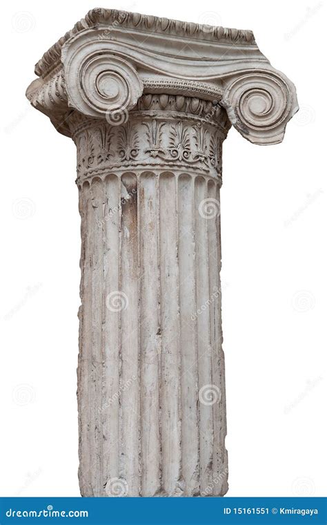 Ancient Greek Ionic Column Isolated on White Stock Image - Image of design, ancient: 15161551