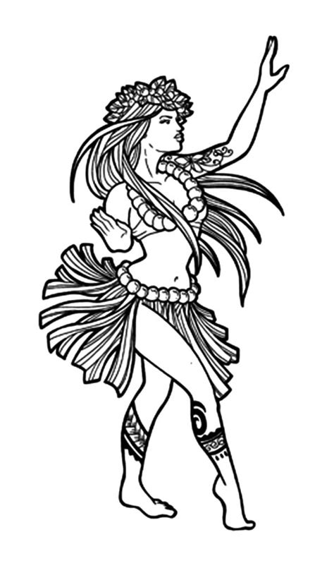 Ethnic Dance Hula Girl Coloring Pages : Coloring Sky Hawaiian Girl Tattoos, Hula Girl Tattoos ...