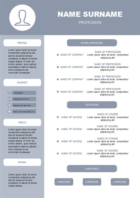 Grey Background Resume | Free Grey Background Resume Templates