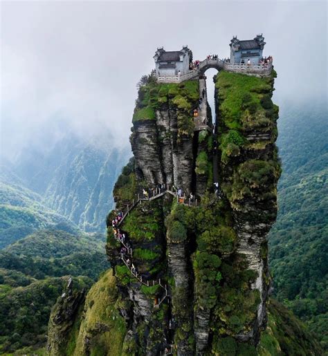 Spectacular view of mount fanjing, china’s 53rd world heritage site, located in tongren, guizhou ...