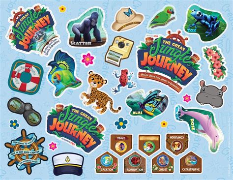 The Great Jungle Journey VBS: Logo & Clip Art Sticker Sheet (Supplies) | Answers in Genesis