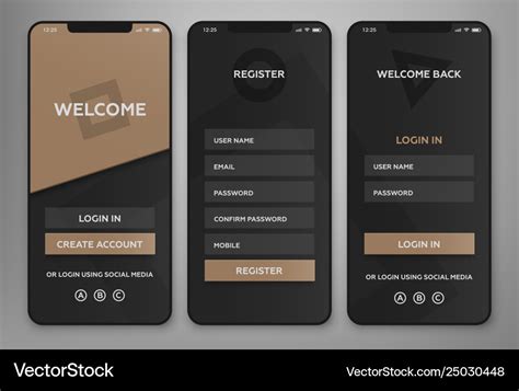 Ui ux mobile application interface design Vector Image