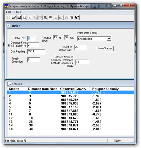 Simple Gravity Reduction to Bouger Anomaly 4.1b - Download, Screenshots