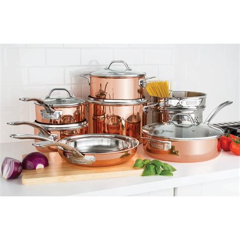 Viking 13-Piece Tri-Ply Copper Cookware Set - Sam's Club | Copper cookware set, Cookware set ...